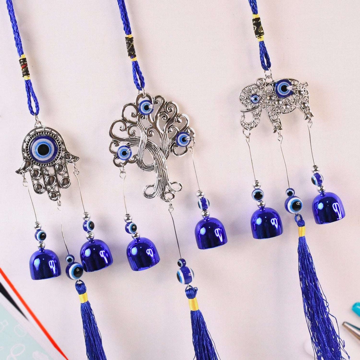 Metal Evil Eye Wind Chime Bells (Mix Design 1 Pc) - LootFaat