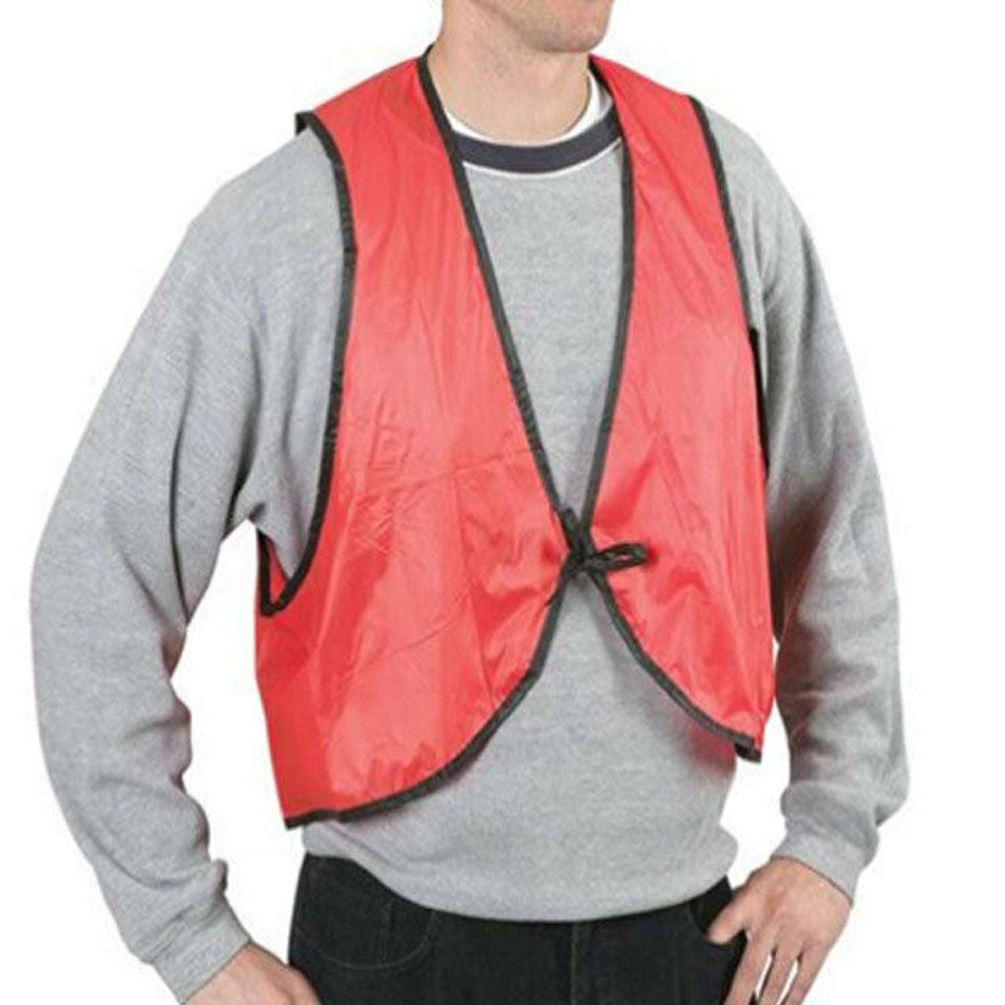 Economy Safety Vest Soft Vinyl With Tie Closure For Identifying Staff And Volunteers Adult Pvc Safety Vest High Visibility For Outdoor Operator - LootFaat