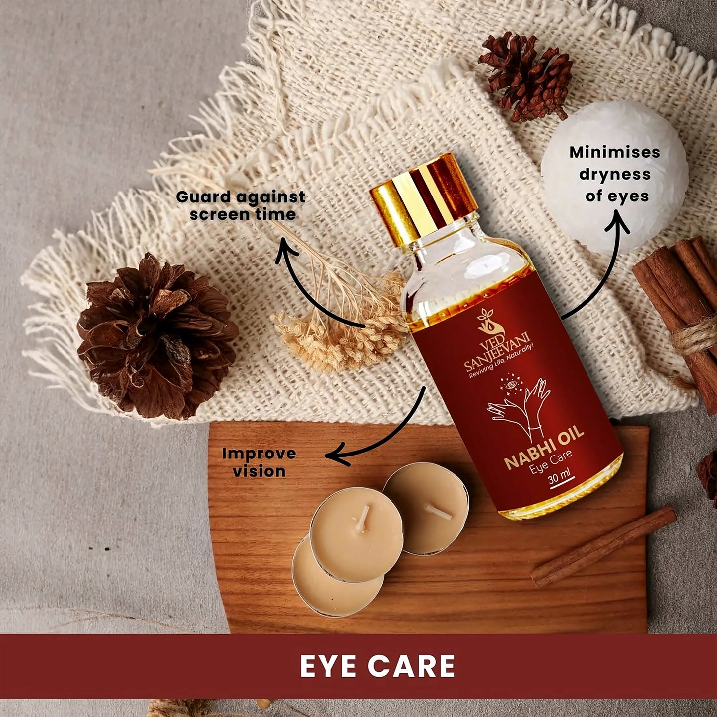 Ved Sanjeevani 100 Organic Ayurvedic Nabhi Oil For Eye Care (30ml 1 Pc)