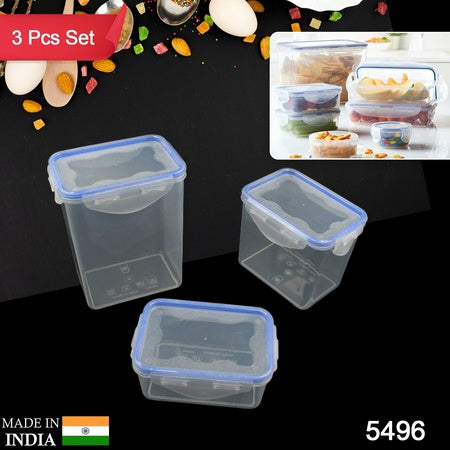 Kitchen Storage Container Set With Food Grade Plastic And Air Seal Lock Lid For Storage Of Grocery Spices Dry Fruits Use For Home Office Restaurant Canteens (3 Piece Set) - LootFaat