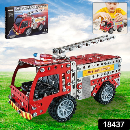 Metal Diy Fire Truck Building Blocks For Kids (Fire Truck 292pcs Of Truck Tool 1 Set) - LootFaat