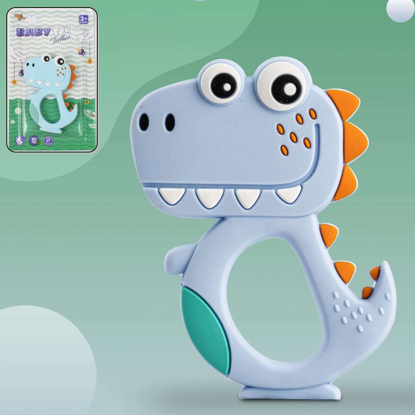 Dinosaur Baby Teether - BPA-Free Silicone Teething Toy (Mix Design/Color)