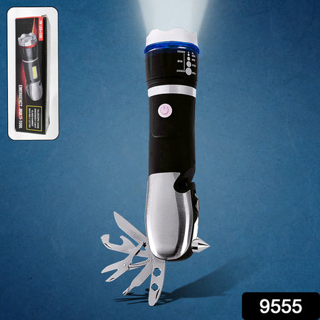 Battery Operated Multi Tool Led Flashlight All In One Tool Light (1 Pc Battery Not Included) - LootFaat