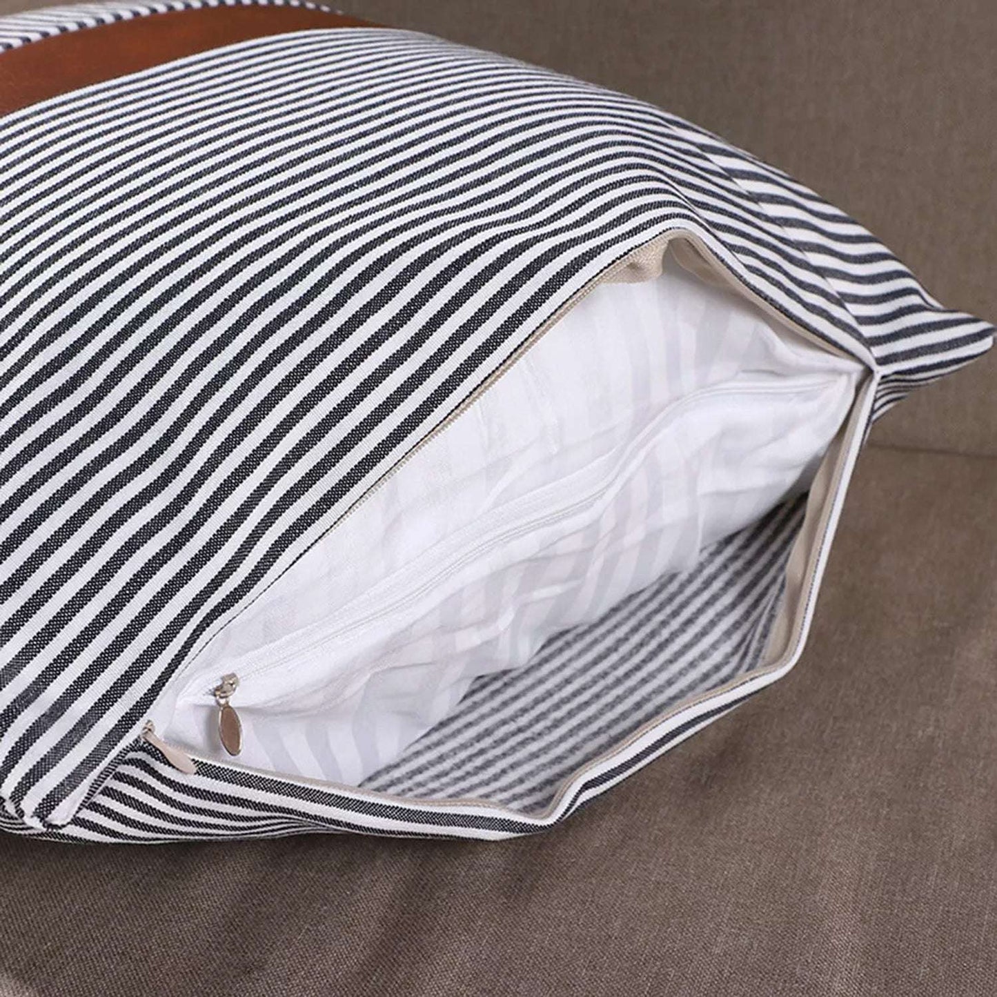 Pillow Covers Leather Cotton Cushion Covers (20 20 Inch 1 Pair 2 Pc) - LootFaat