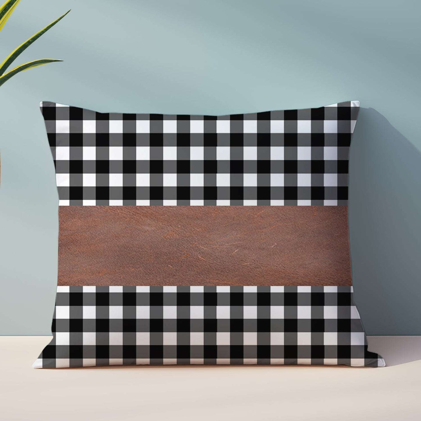 Pillow Covers Leather Cotton Cushion Covers (17 17 Inch 1 Pair 2 Pc) - LootFaat