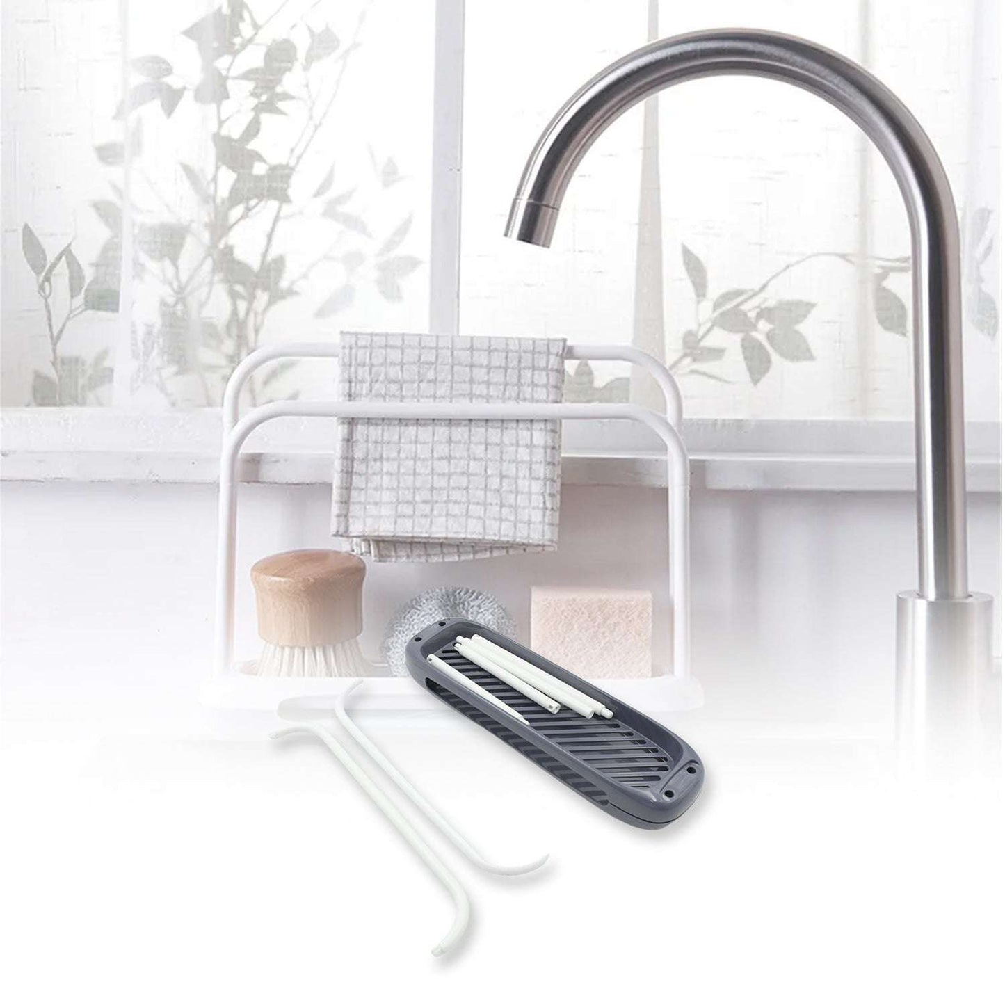 Storage Rack Kitchen Storage Holder Dish Towel Holder Dishcloth Rack Organizer Pool Dishcloth Drying Rack Sink Rag Holder Towel (1 Pc) - LootFaat