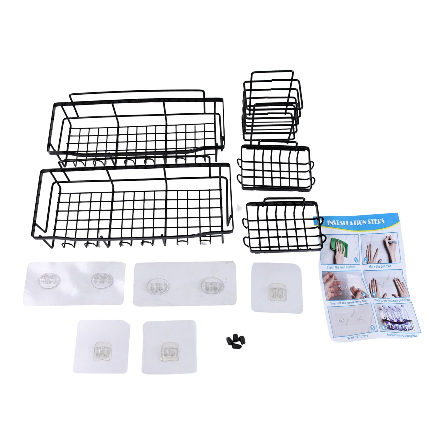 Metal Shower Basket Canddy For Bathroom Organiser (5 Pc Combo) - LootFaat