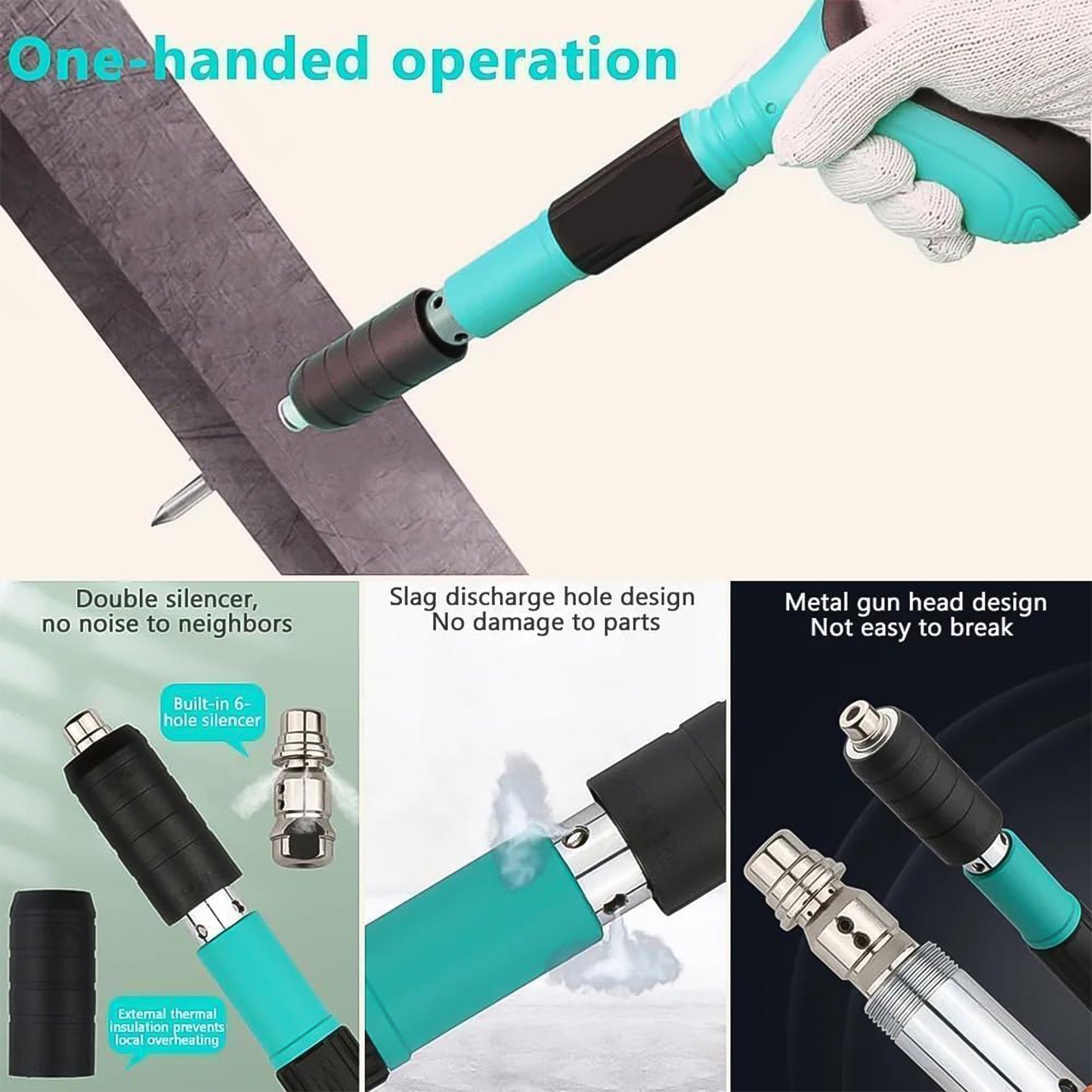 Manual Steel Nails Gun Nail Wall Fastening Tool With 50 Nails (1 Set) - LootFaat