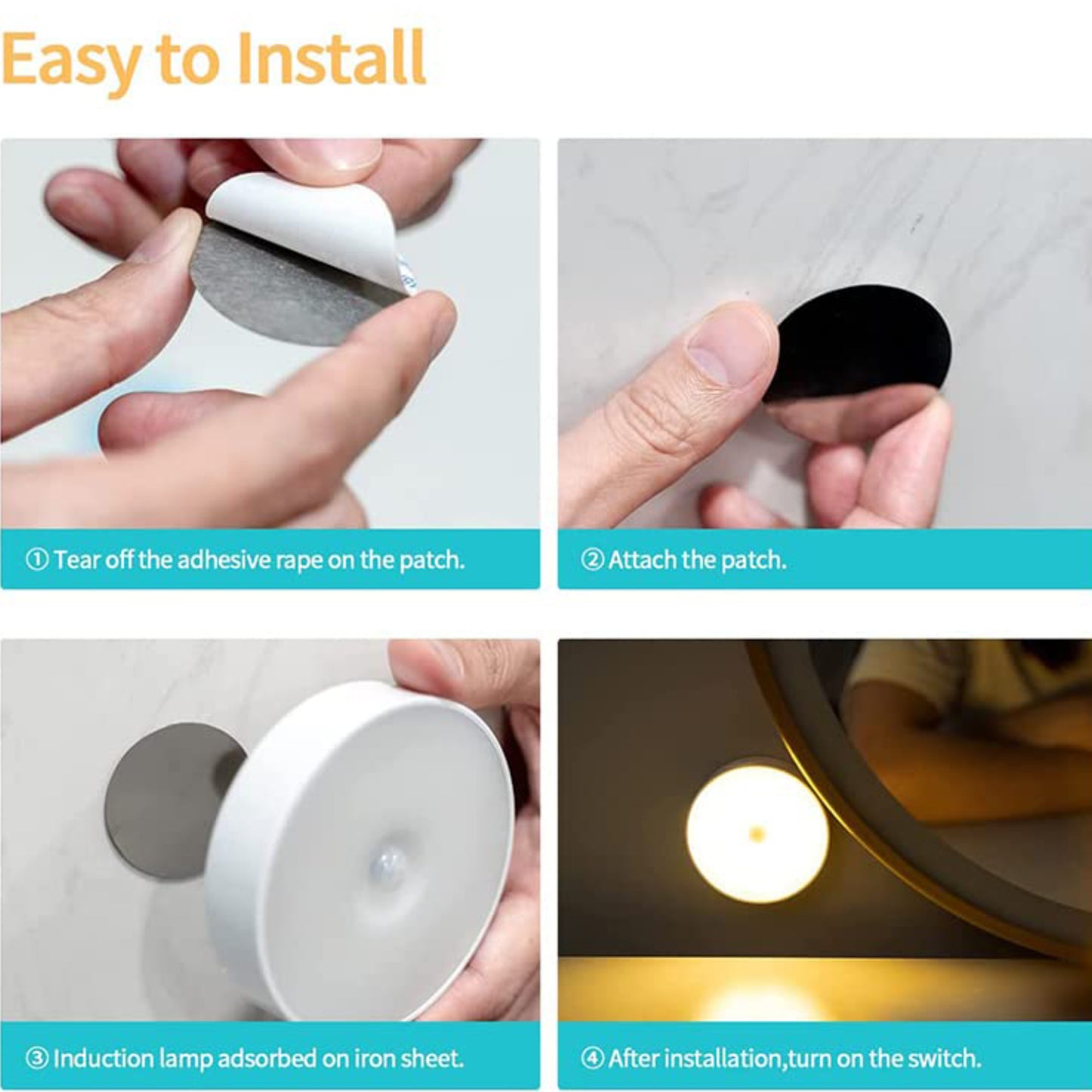 Round Shape 8 Led Motion Sensor Induction Led Light - LootFaat