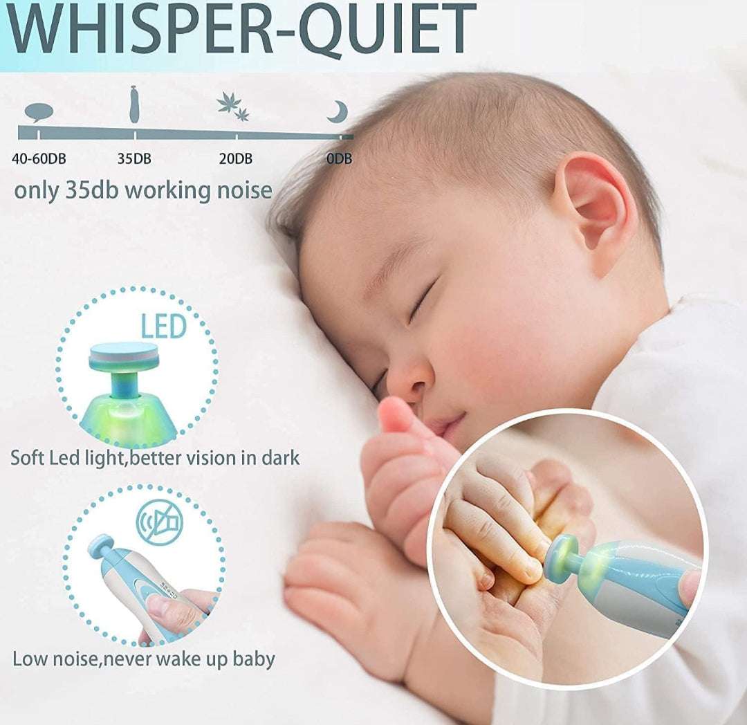 Gentle Electric Baby Nail Trimmer with LED Light
