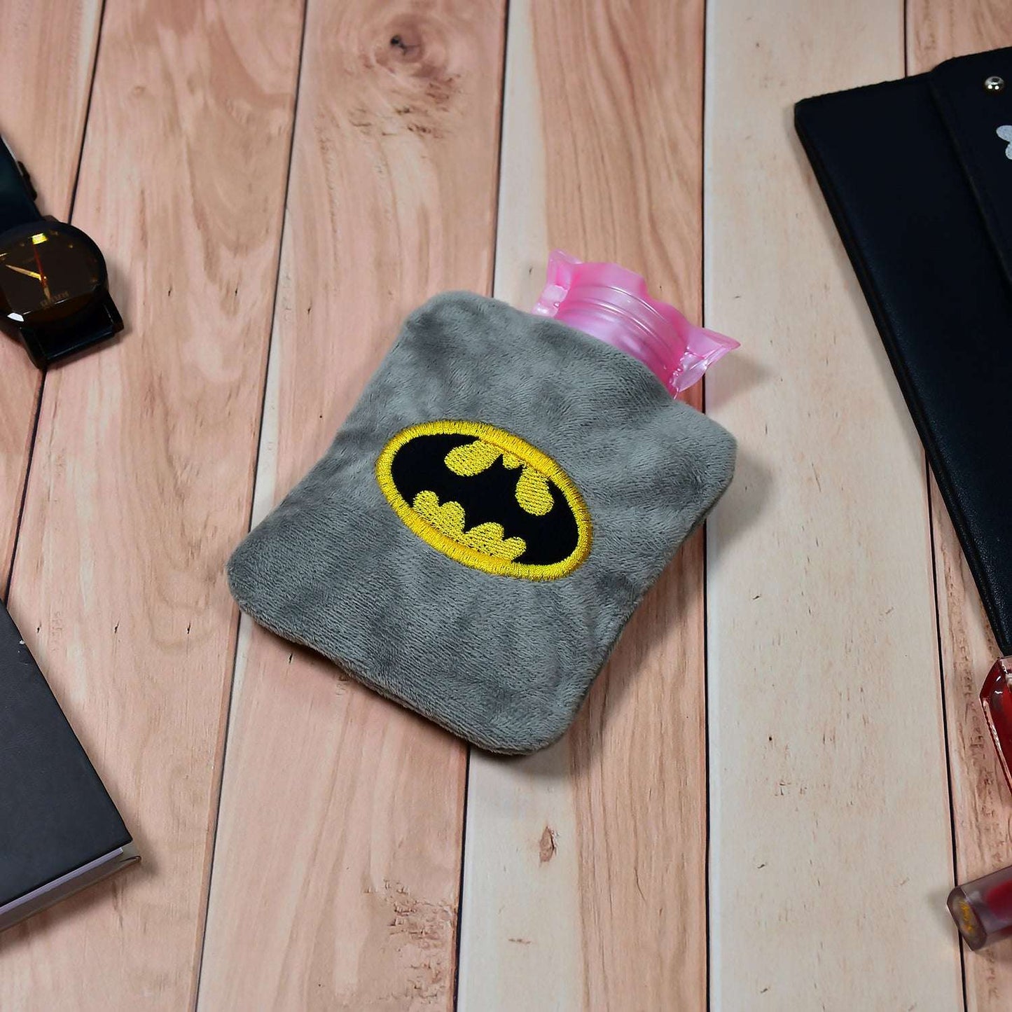 Batman Small Hot Water Bag With Cover For Pain Relief Neck Shoulder Pain And Hand Feet Warmer Menstrual Cramps. - LootFaat