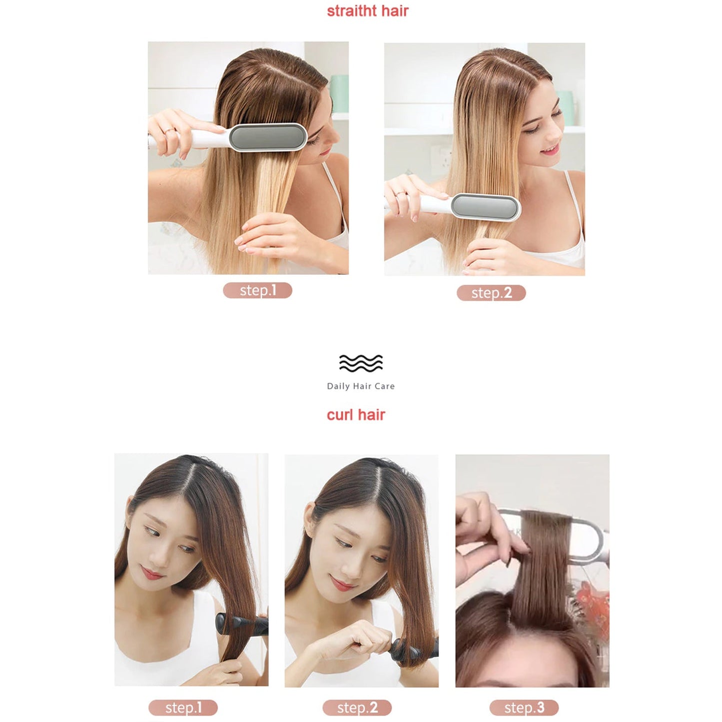 Hqt-909b Hair Straightener Used While Massaging Hair Scalps And Head. - LootFaat
