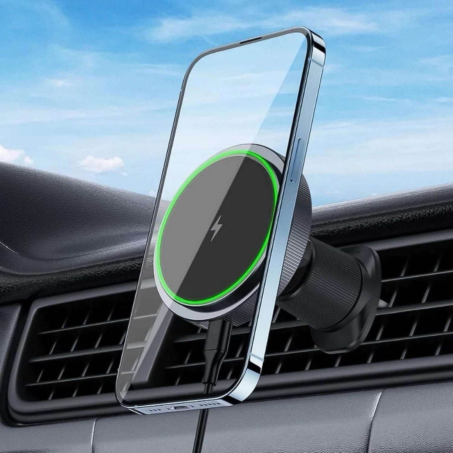 Magnetic Phone Mount Wireless Charger Music Reactive Lights (1 Set) - LootFaat
