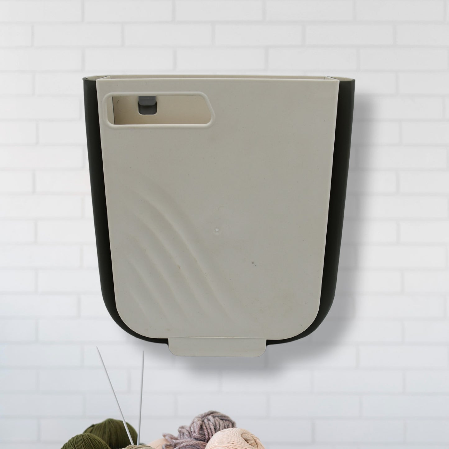 Hanging Trash Can For Kitchen Cabinet Door Small Collapsible Foldable Waste Bins Hanging Trash Holder For Bathroom Bedroom Office Car Portable - LootFaat