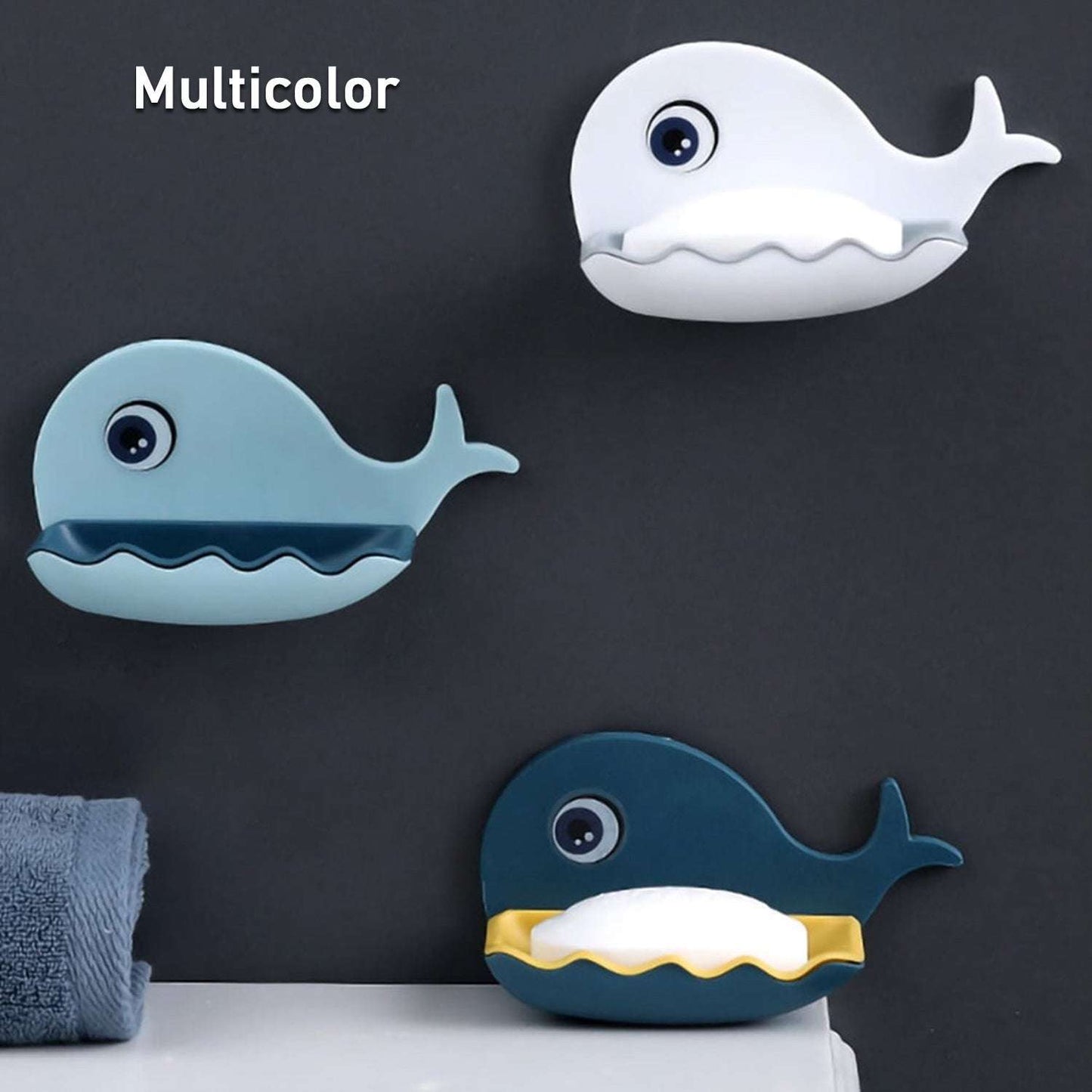 Fish Shape Double Layer Adhesive Waterproof Wall Mounted Soap Bar Holder Stand Rack For Bathroom Shower Wall Kitchen - LootFaat