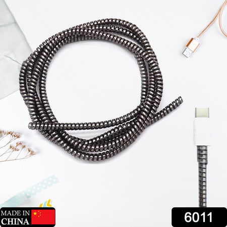 Metallic Finish Cable Spiral Protectorwire Repairpet Cord Protectorheadphone Saver Cable Wrapcover For Mac Charging Cable - LootFaat