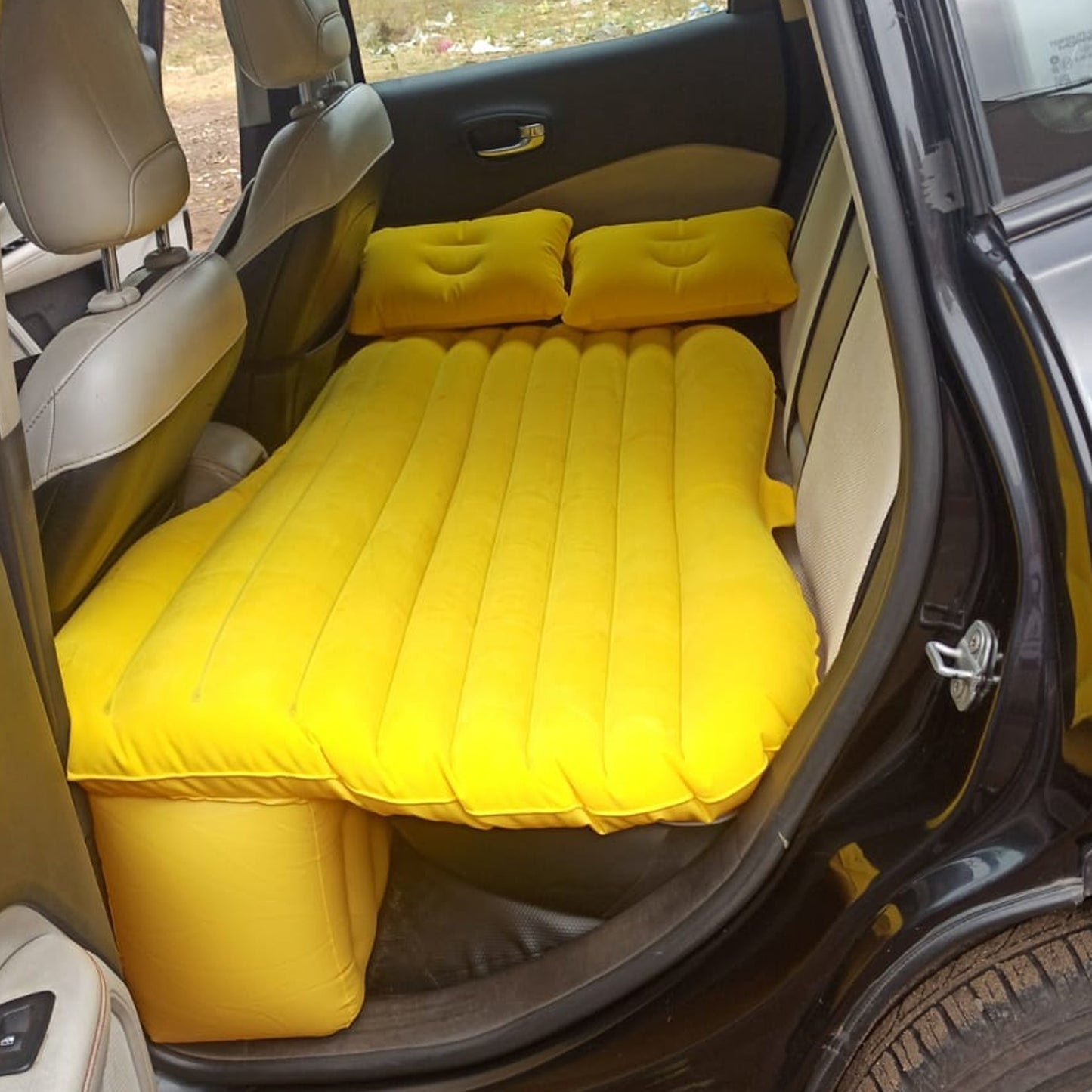 Car Inflatable Bed with Pillows & Air Pump - Travel Camping Mattress