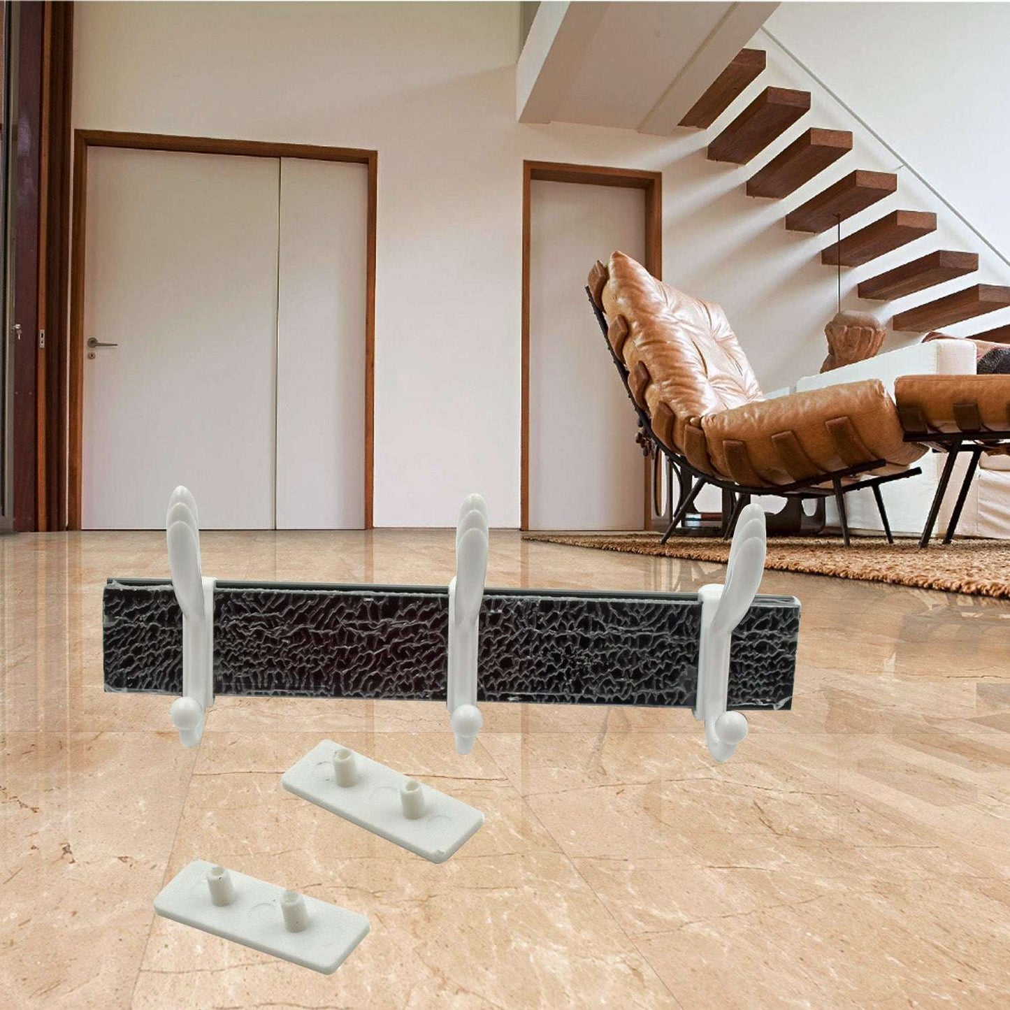 Cloth Hanger Wall Door Hooks Rail For Hanging Clothes For Hanging Hook Rack Rail Extra Long Coat Hanger Wall Mount For Clothes Jacket Hats 6 Hook - LootFaat