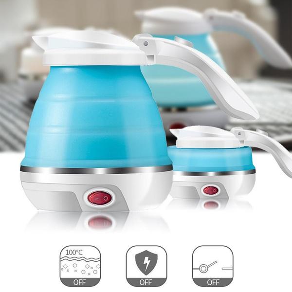 Silicone Foldable Collapsible Electric Water Kettle Camping Boiler - LootFaat