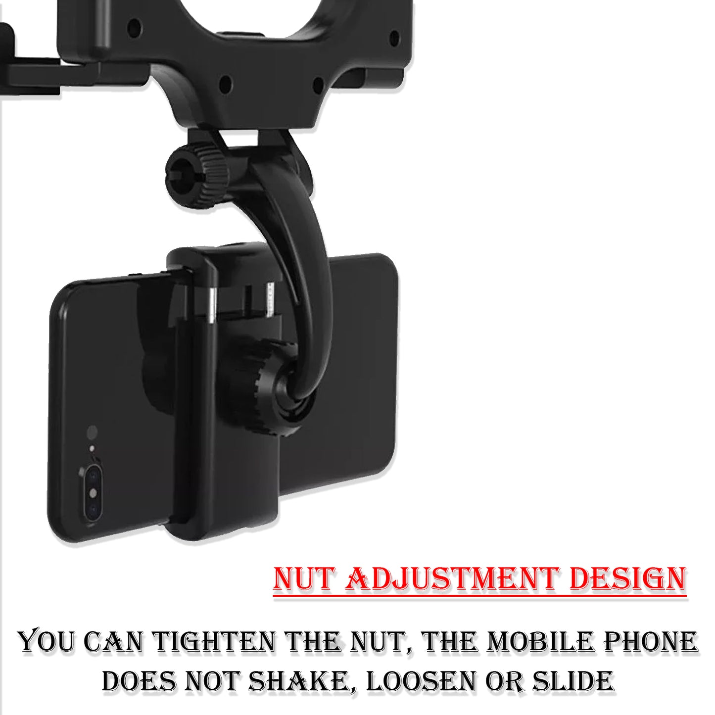 Rear View Mobile Holder Universal Vehicle Rear View Mirror Mobile Phone Mount Stand - LootFaat