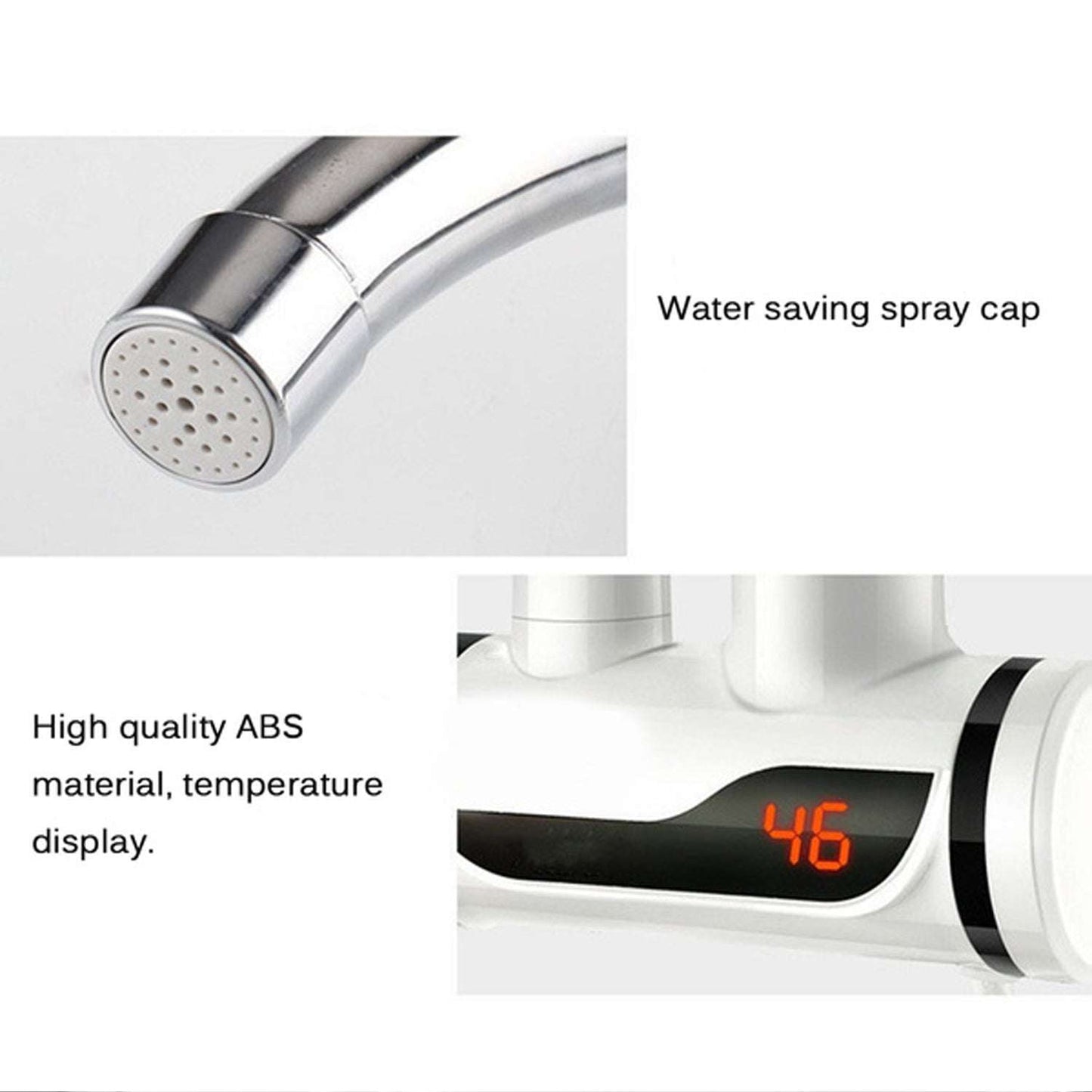 Stainless Steel Led Digital Display Instant Heating Electric Water Heater Faucet Tap - LootFaat