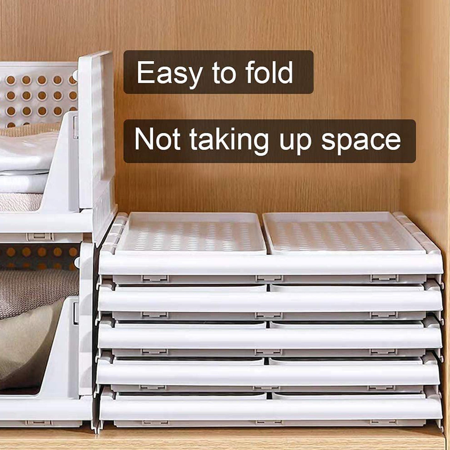 3 Layer Clothes Organizer For Wardrobe Cupboard Organizer For Clothes Foldable And Stackable Closet Organizer Drawer Organizer For Clothes Multi Purpose Plastic Drawer - LootFaat