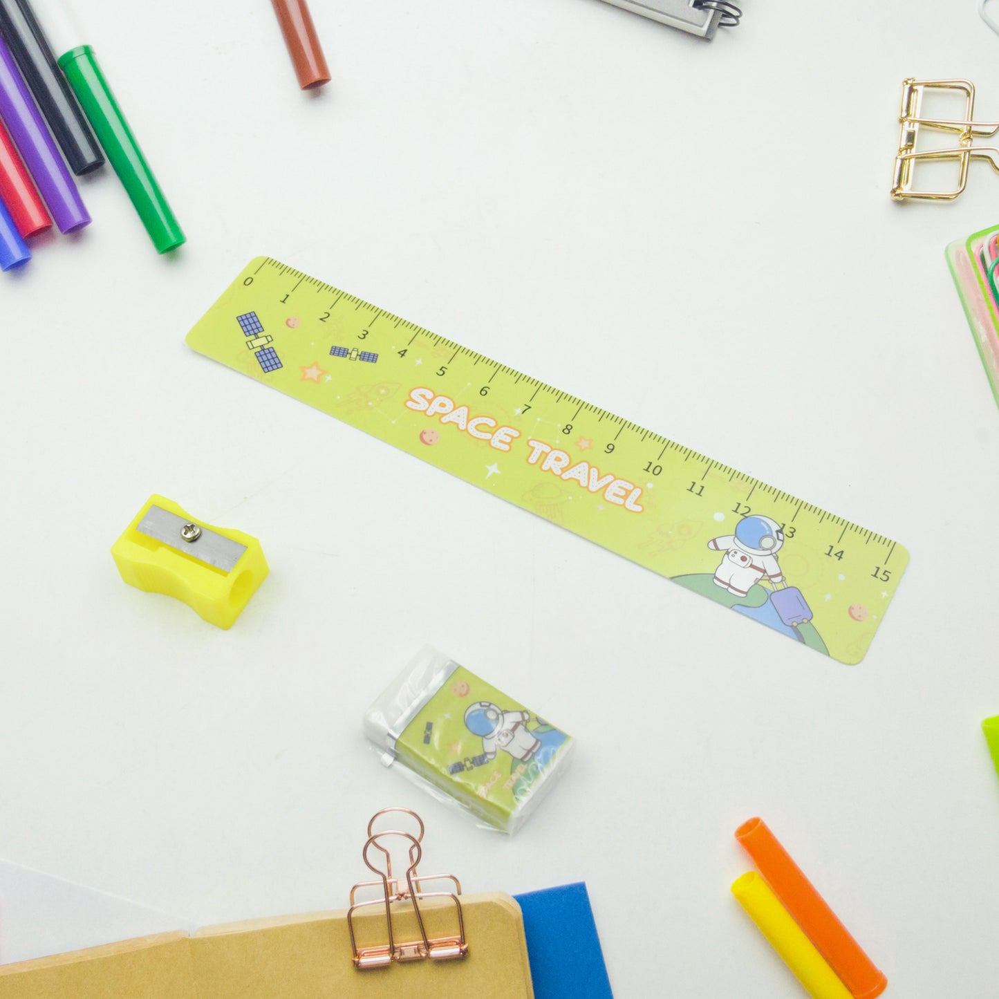 Wooden Pencil Set Stationary Set 5 In 1 Items Educational Item For School Going Kids Stationary Set For Girls Boysstationary For Schoolgift Pack For Girls Kidsbirthday Gift Kids (5 Pc Set - LootFaat
