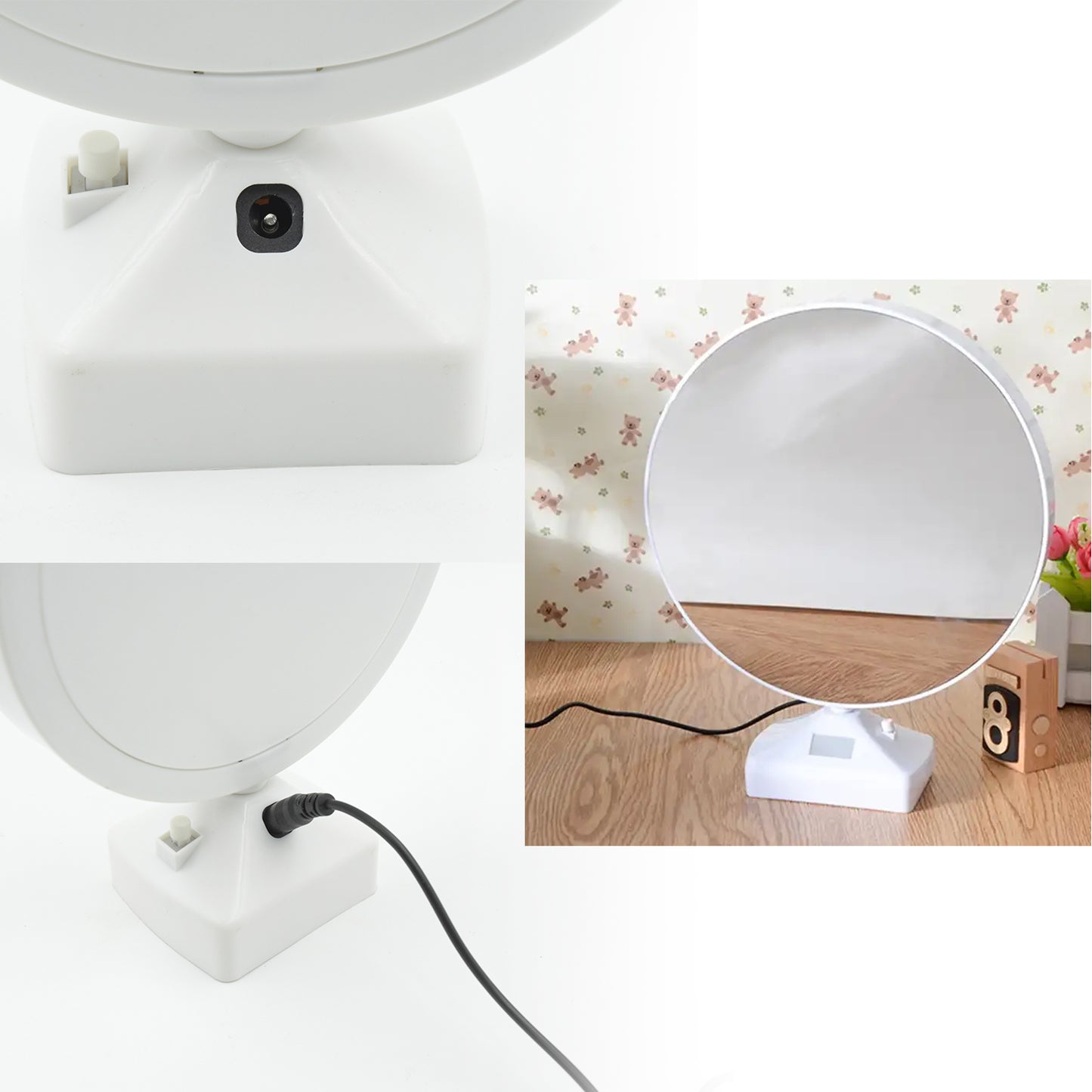 Plastic 2 In 1 Mirror Come Photo Frame With Led Light - LootFaat
