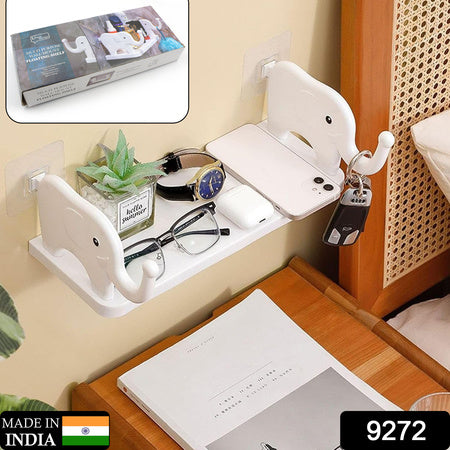 Multifunctional Elephant Shaped Storage Shelf No Punching Wall Mounted Mini Storage Rack Creative Cute Elephant Shelf Organizer For Kitchen Bathroom Bedroom Study - LootFaat