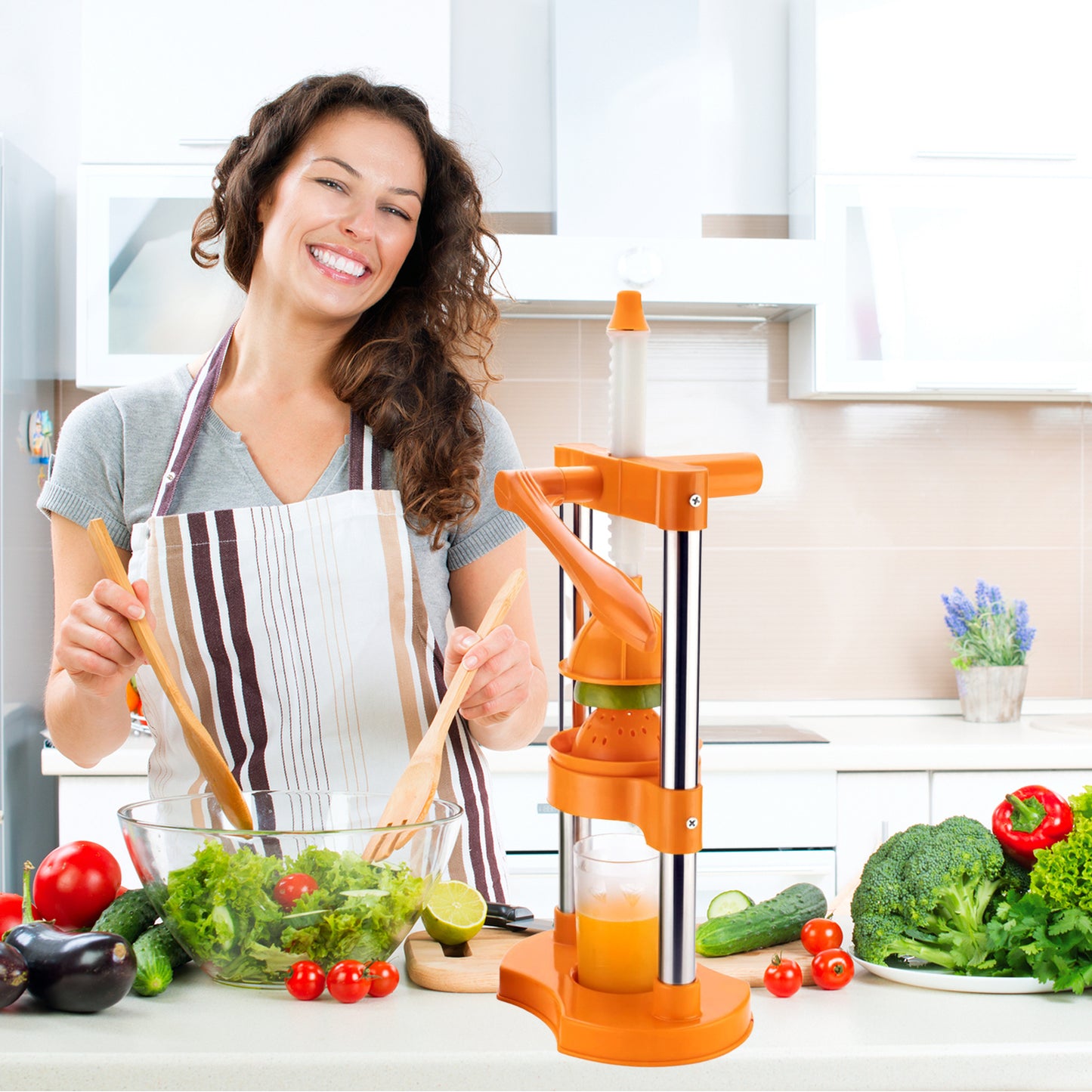 Manual Hand Press Juicer - Cold Press Fruit & Vegetable Juice Extractor