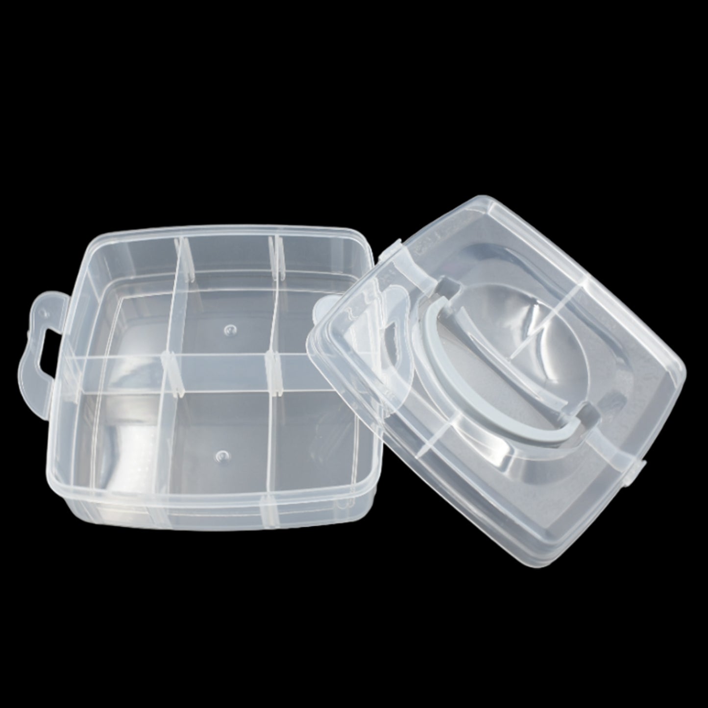 18 Grid 3 Layer Box Clear Plastic Organizer Jewelry Storage Box With Adjustable Dividers Transparent Organizer Box For Earring Fishing Hooks (18 Grids Plastic Storage Box) - LootFaat