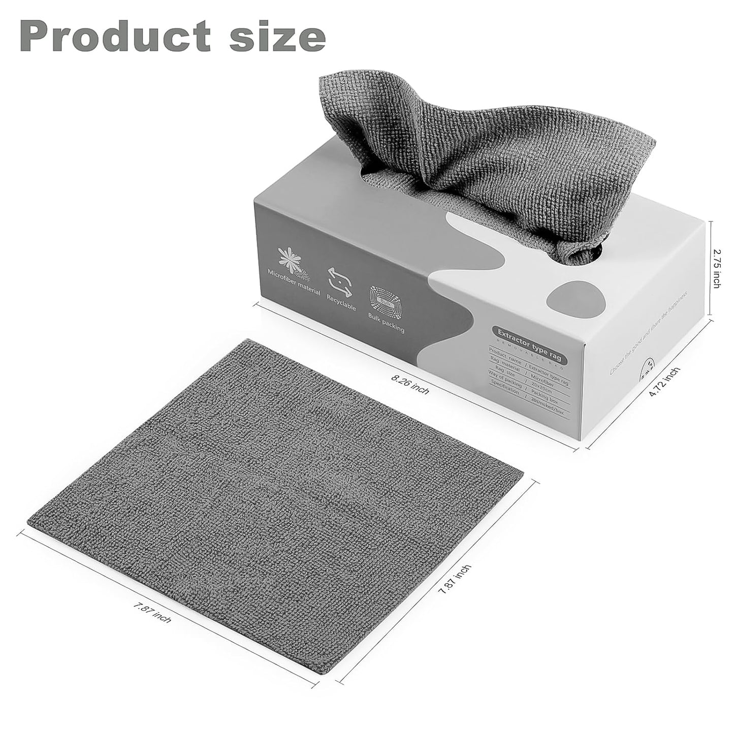 Reusable Magic Cleaning Rags - Multi-Surface Microfiber Cloths (20 Pack)