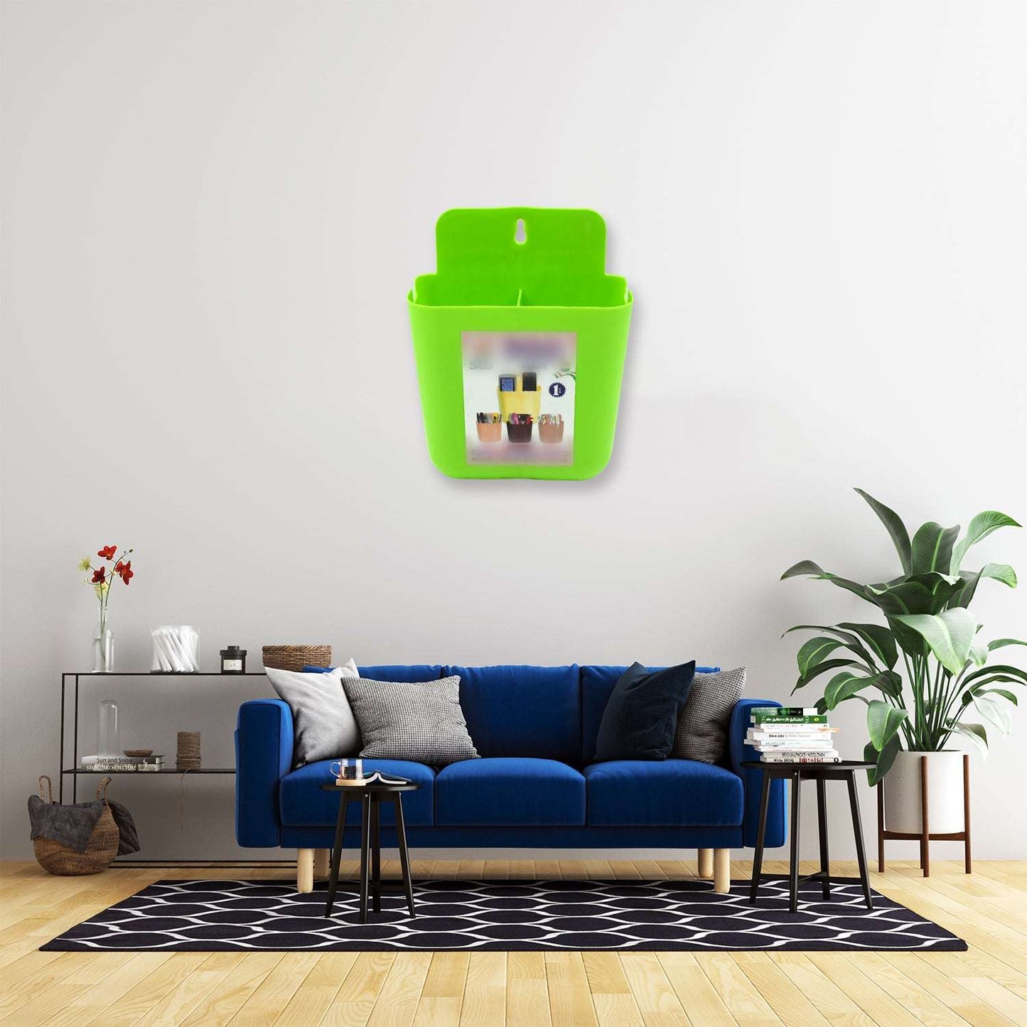Multipurpose Wall Holder Mobile Holder Stationary Storage Bathroom Accessories Remote Holder Makeup Brush Holder Useful In Office Kitchen Drawing Room 2 Section Stand (1 Pc ) - LootFaat