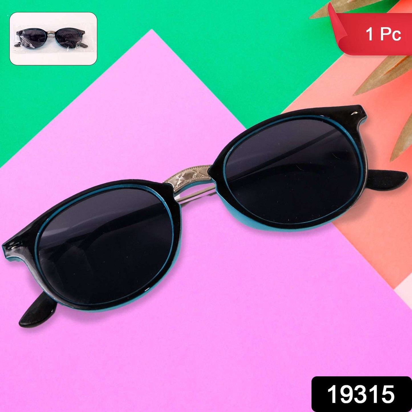 Sky Blue Uv Protected Round Sunglasses Classic Sunglasses For Men Women Lightweight