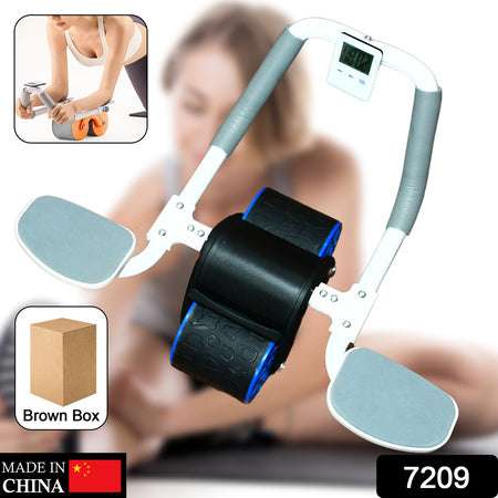 Abdominal Roller Wheel Automatic Rebound Sponge Handle Double Wheel Abdominal Roller Non-slip Timer Function With Elbow Support For Exercises For Body Fitness Strength Training Home Gym - LootFaat