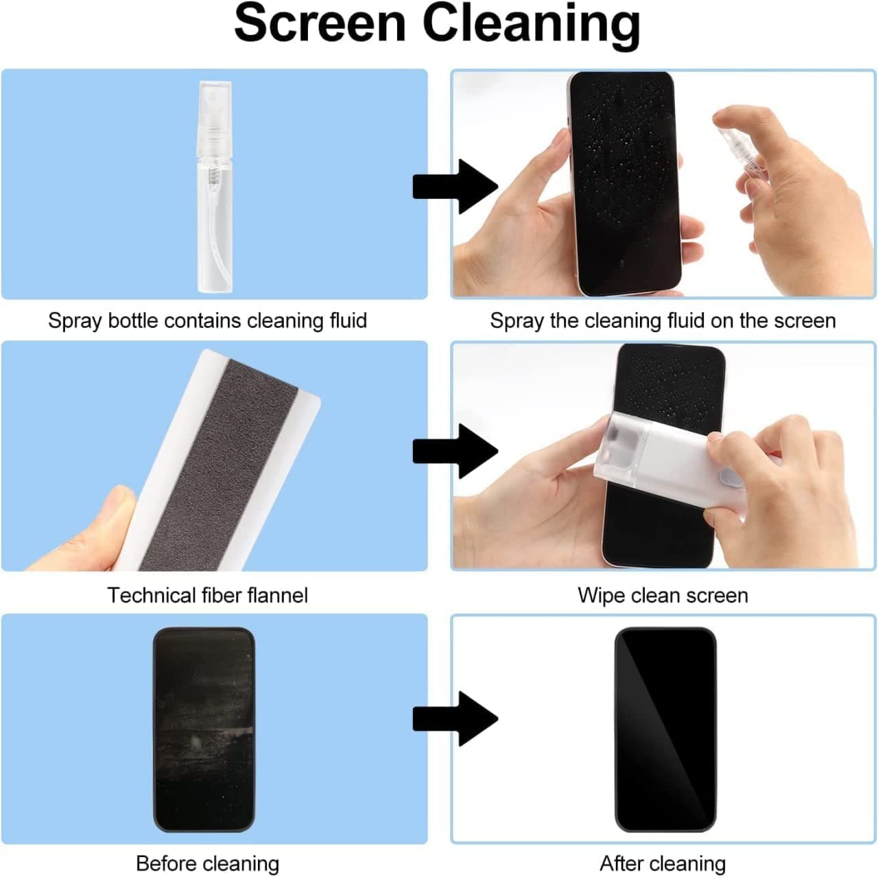 7 In 1 Electronic Cleaner Kit Cleaning Kit For Monitor Keyboard Airpods Screen Dust Brush Including Soft Sweep Swipe Airpod Cleaner Pen Key Puller And Spray Bottle - LootFaat