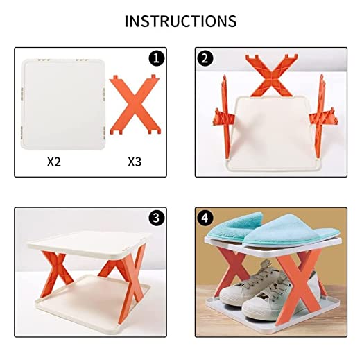 4 Layer Shoes Stand Shoe Tower Rack Suit For Small Spaces Closet Small Entryway Easy Assembly And Stable In Structure Corner Storage Cabinet For Saving Space - LootFaat