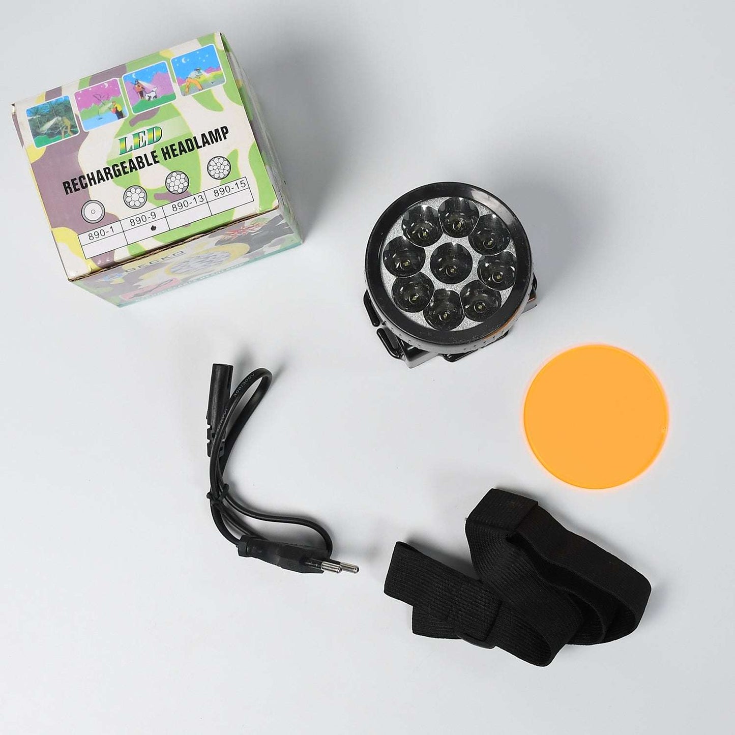 Head Lamp 9 Led Long Range Rechargeable Headlamp Adjustment Lamp Use For Farmers Fishing Camping Hiking Trekking Cycling - LootFaat