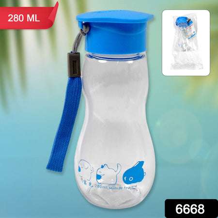 Transparent Travel Portable Water Bottle With Carry Straps (280 Ml 1 Pc) - LootFaat