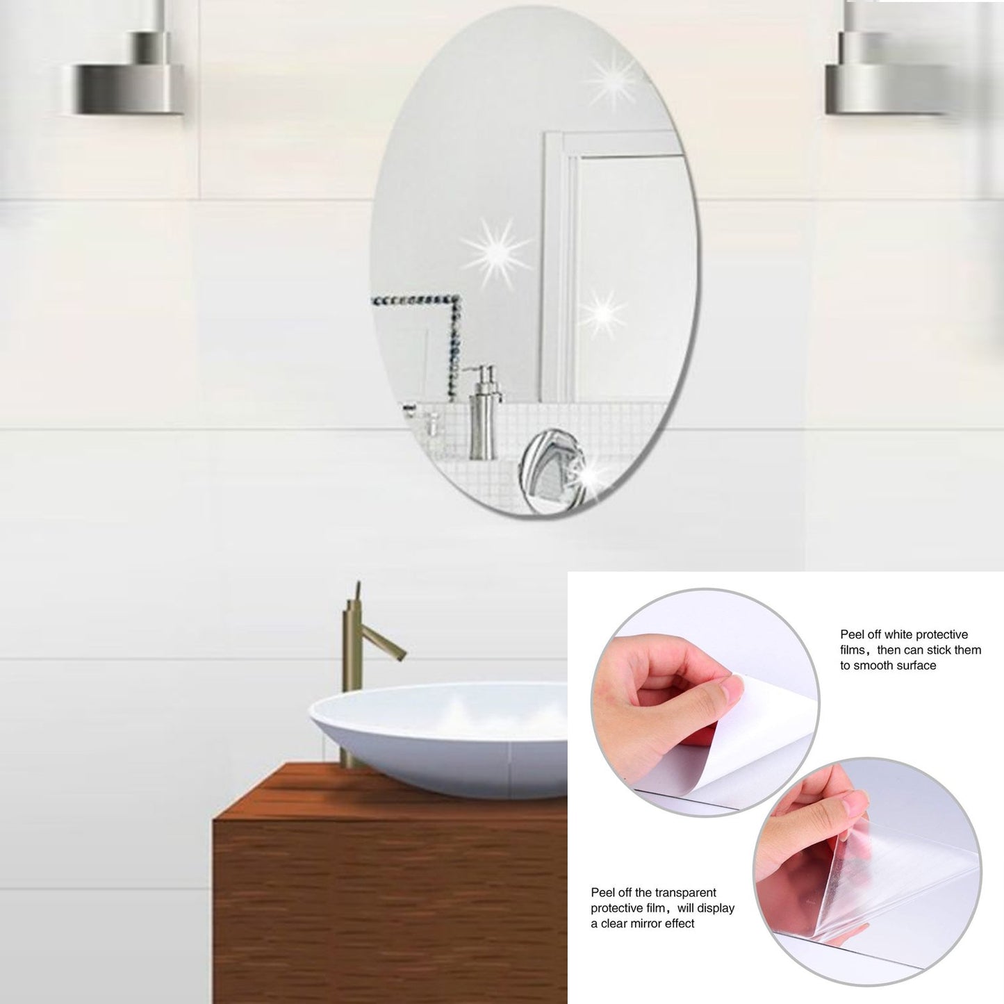 Adhesive Bathroom Mirror Wall - LootFaat