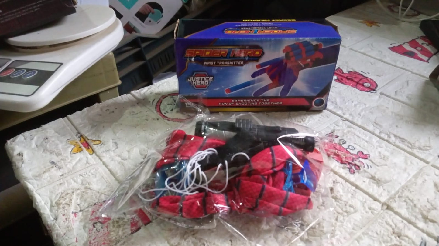 Web Shooter Toy For Kids Fans Launcher Wrist Gloves Toys For Kids Boys Superhero Gloves Role-play Toy Cosplay Sticky Wall Soft Bomb Funny Childrens Educational Toys - LootFaat