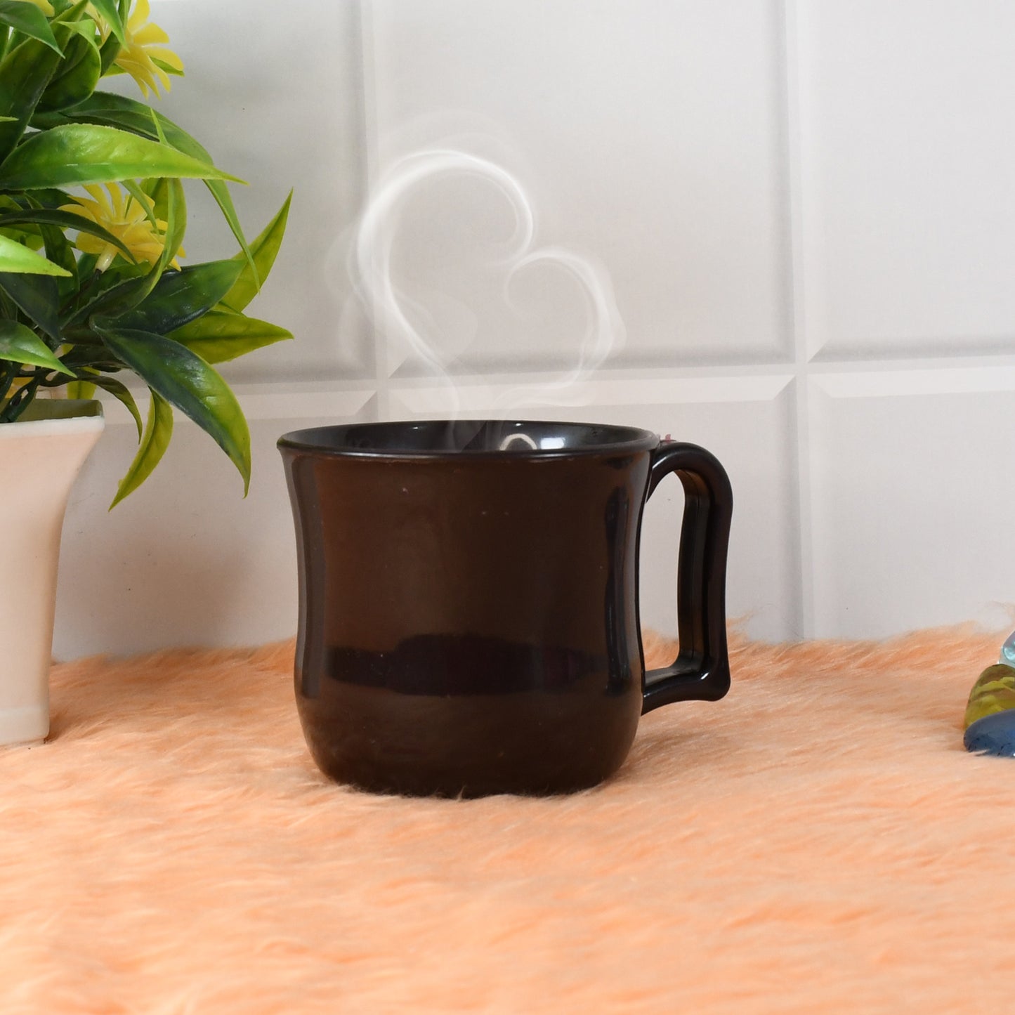 Premium Plastic Coffee Tea Cups Mug With Handle(1 Pc Loose Black) - LootFaat