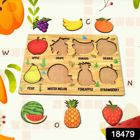Wooden Fruits Puzzle Learning Educational Board (1 Set 2820 Cm) - LootFaat