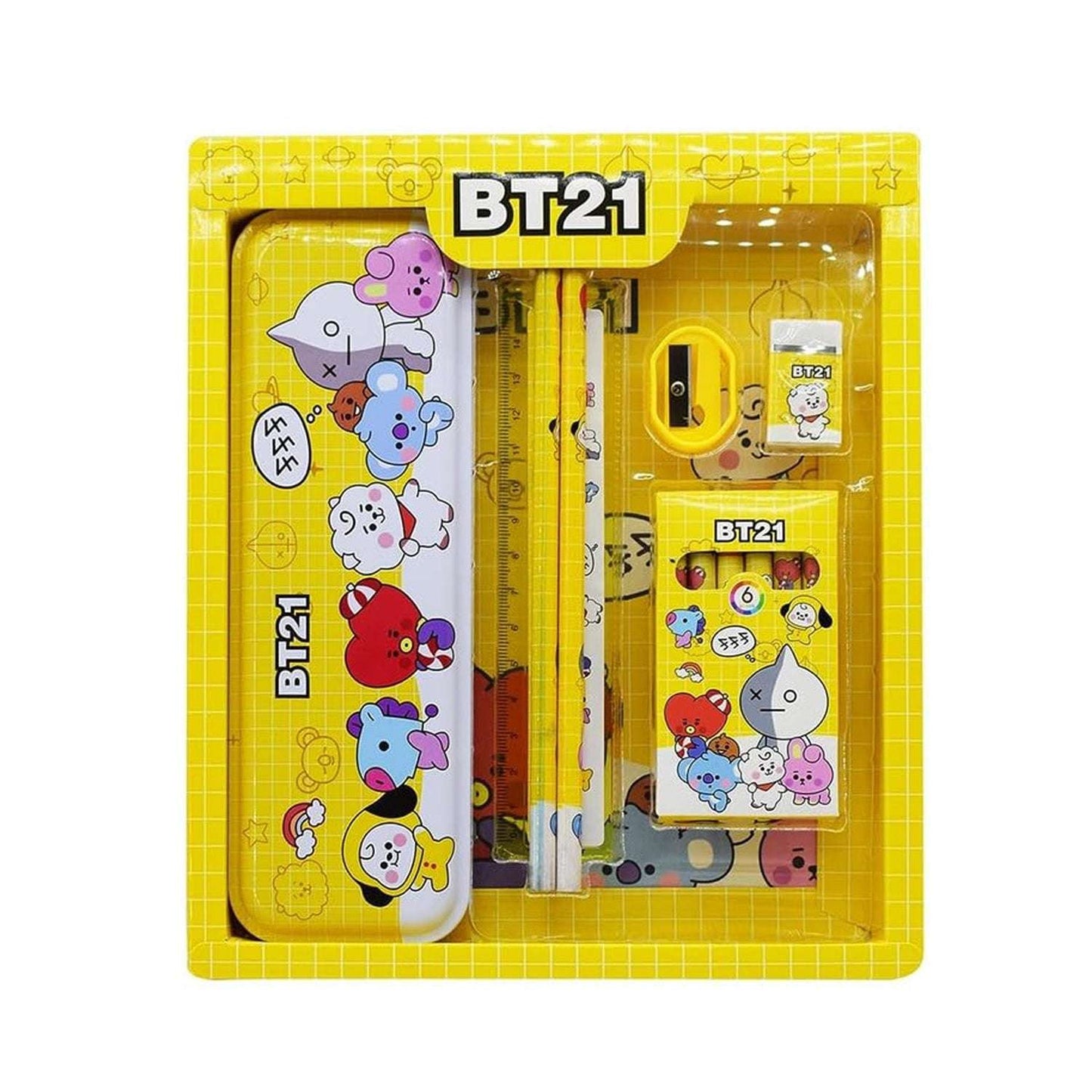 Stationery Kit For Kids - Stationery Set Includes Metal Pencil Box Sharpener Pencil And Eraser Set School Supply Set Birthday Return Gift For Kids Boys Girls (12 Pc Set) - LootFaat