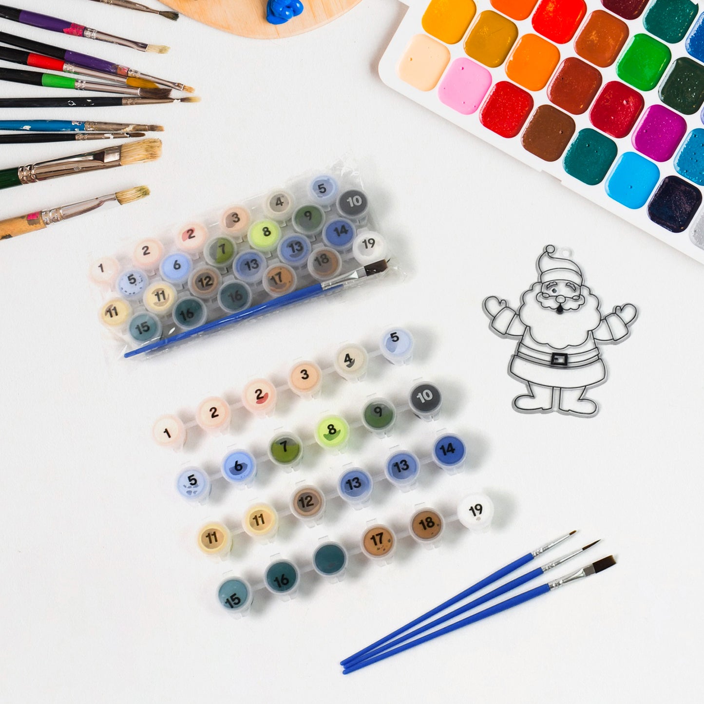 Paint By Number Kits 2 Set 19 Number Color 6 Paint Brushes (2 Set) - LootFaat