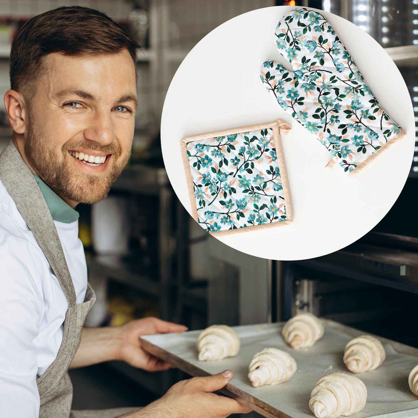 Professional Cotton Oven Mitt Gloves - LootFaat