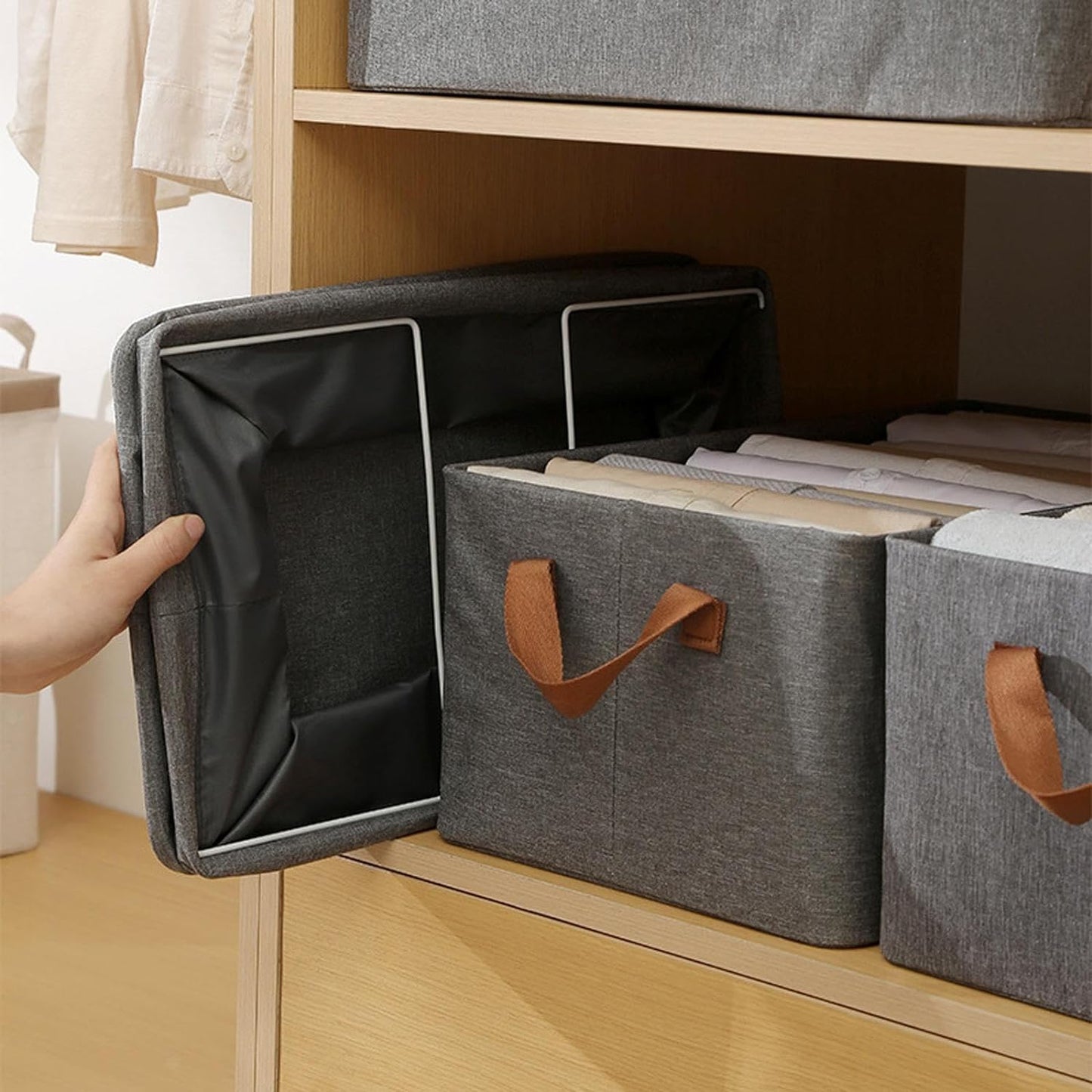 Foldable Cloth Storage Box With Handles (4730 Cm) - LootFaat