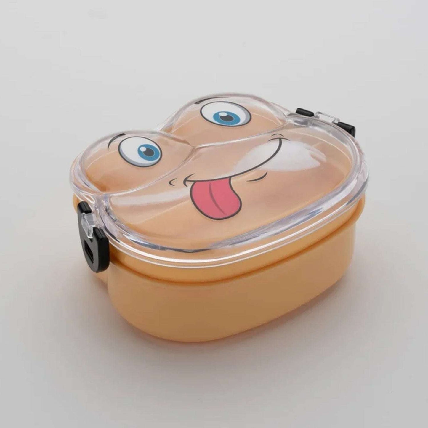 Double Layer Froggy Shape Lunch Box With Spoon (1 Pc Mix Color) - LootFaat