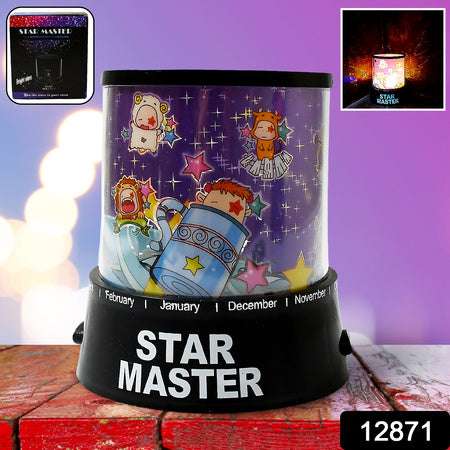 Led Projector Night Light Amazing Lamp 3 Battery Operated Lamps Rotation With The Music Function Master For Kids Bedroom Home Decoration Nightromantic Gift (Battery Not Included 1 Pc) - LootFaat