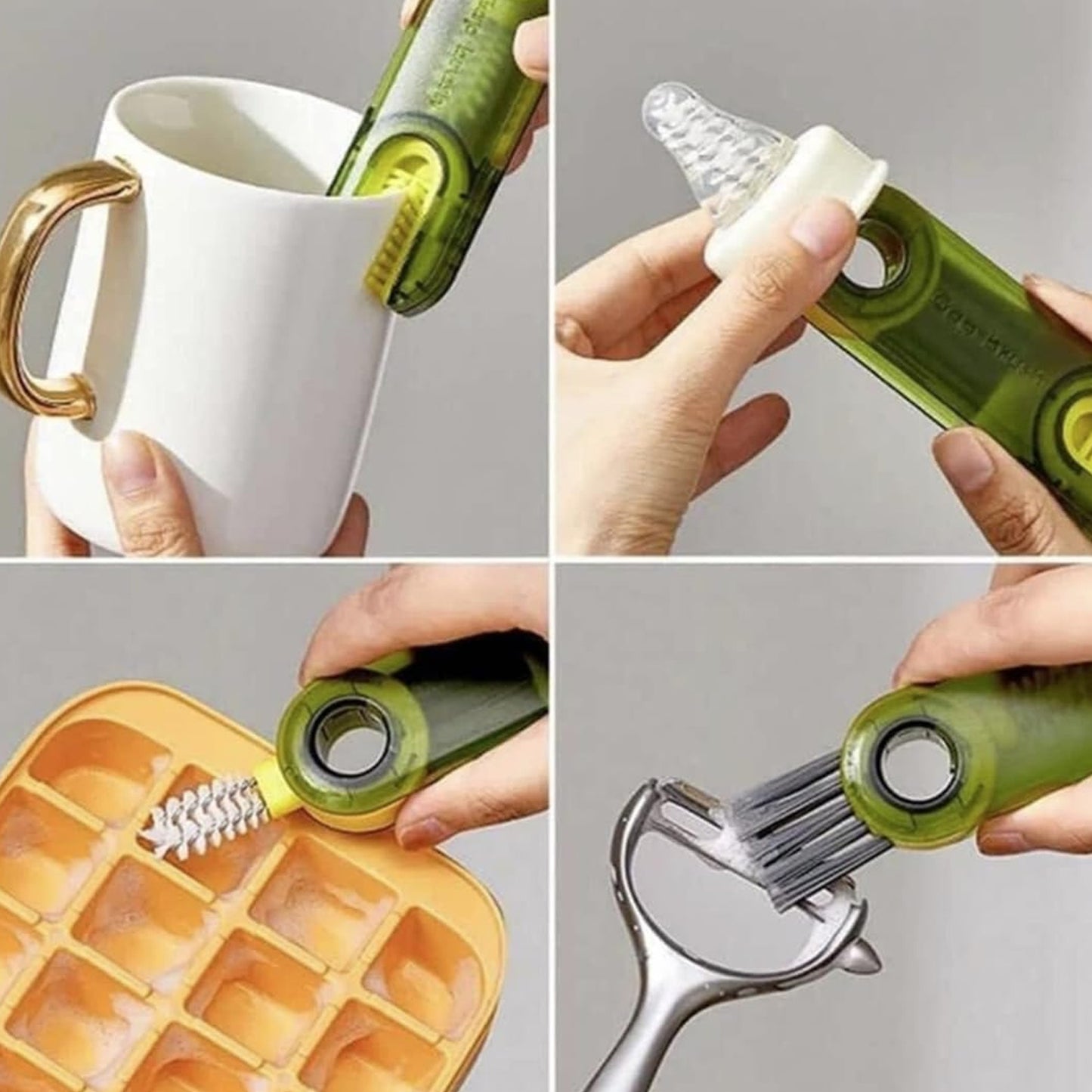 3in1 Multifunctional Cleaning Brush Bottle Cleaning Brush Cup Cleaner Brush For Bottle Cup Cover Lid Home Kitchen Cleaning Tool (1 Pc) - LootFaat